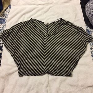 Grey and black stripper crop top sz L